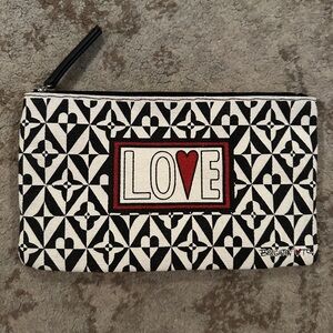 Brighton Love Collection Black & White Canvas Pouch/Clutch